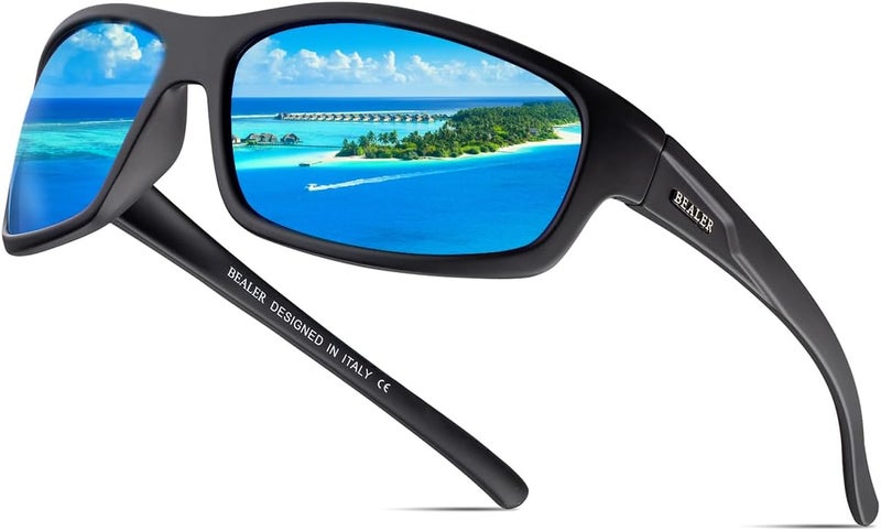 BEALER Store Polarized Sports Sunglasses for Men Lightweight TR90 Frame Sun Glasses Driving Cycling Fishing UV Protection Shades - Image 1